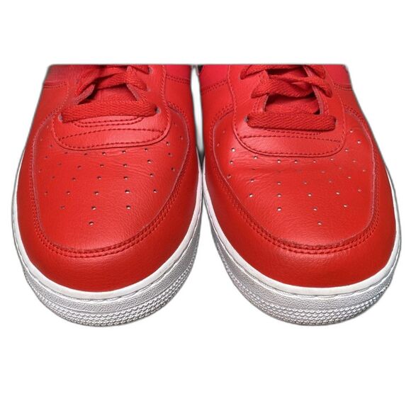 Nike Red Air Force 1 \'07 LV8 Cut Out Swoosh University Red Men\'s Sneakers 13